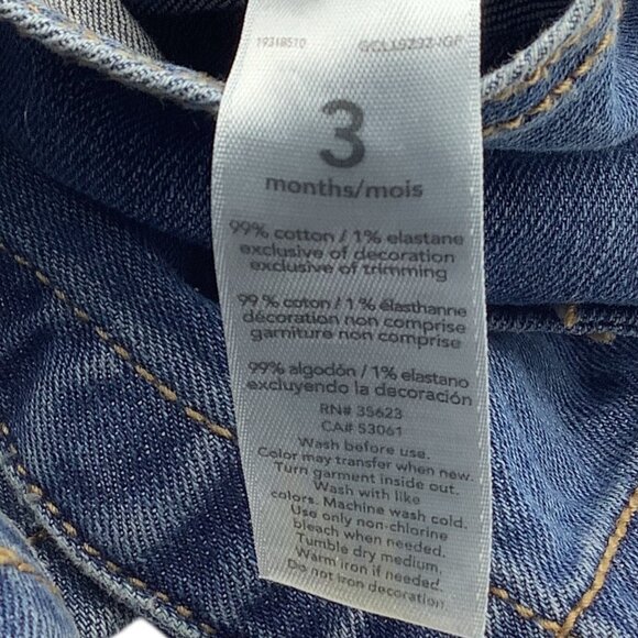 Carter's Baby Girl Overalls 3M Bib Pocket Floral Ruffle Snap Closure Denim Blue - Picture 4 of 16